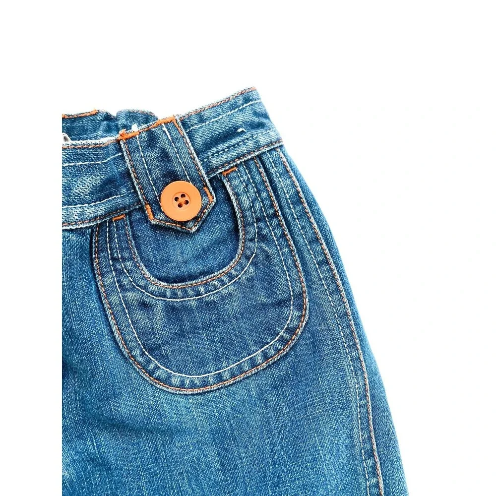 Gymboree CUTE AS A BUTTON Girls Denim Jean Pants Adjustable Waist Size 5 Flare